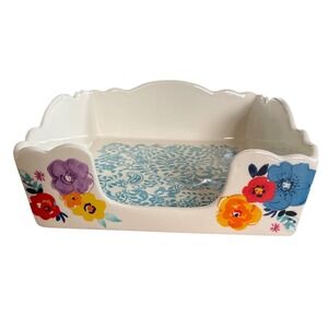 The Pioneer Woman Breezy Blossom Floral Stoneware Napkin Holder Teal Paisley